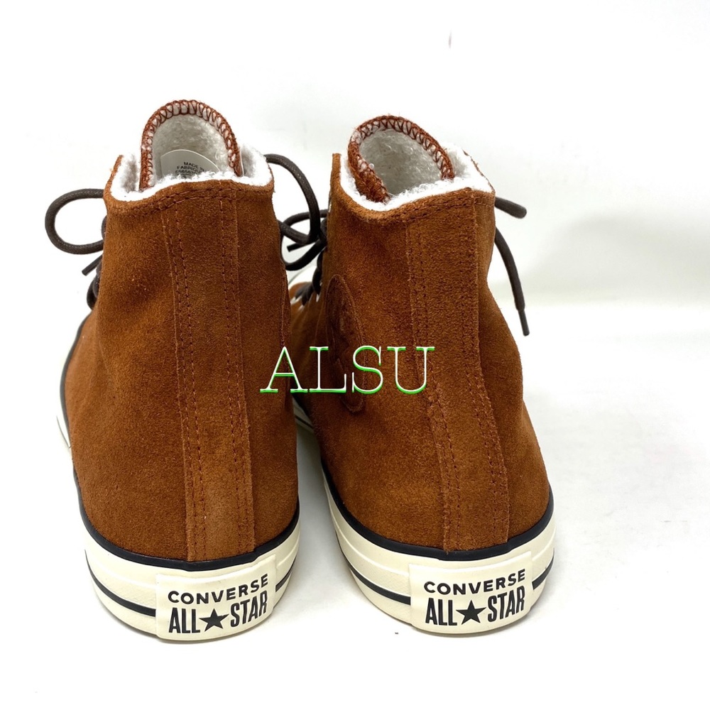 Converse Ctas High Suede Fur Cinnamon Women Sneake - Picture 8 of 9